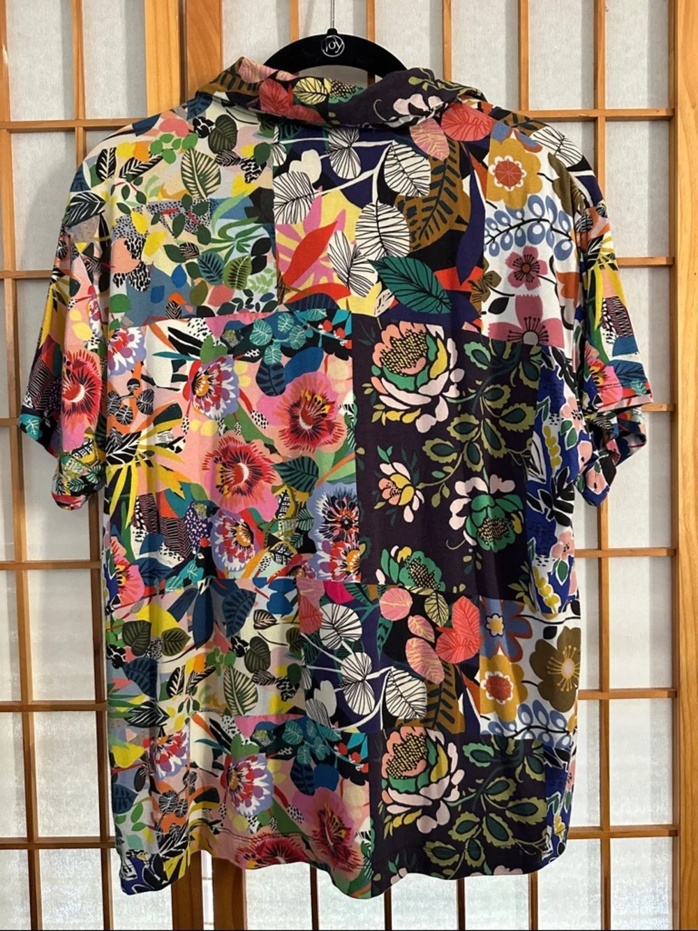 Johnny Was Multicolor Floral Patchwork Polo - Picture 2 of 6